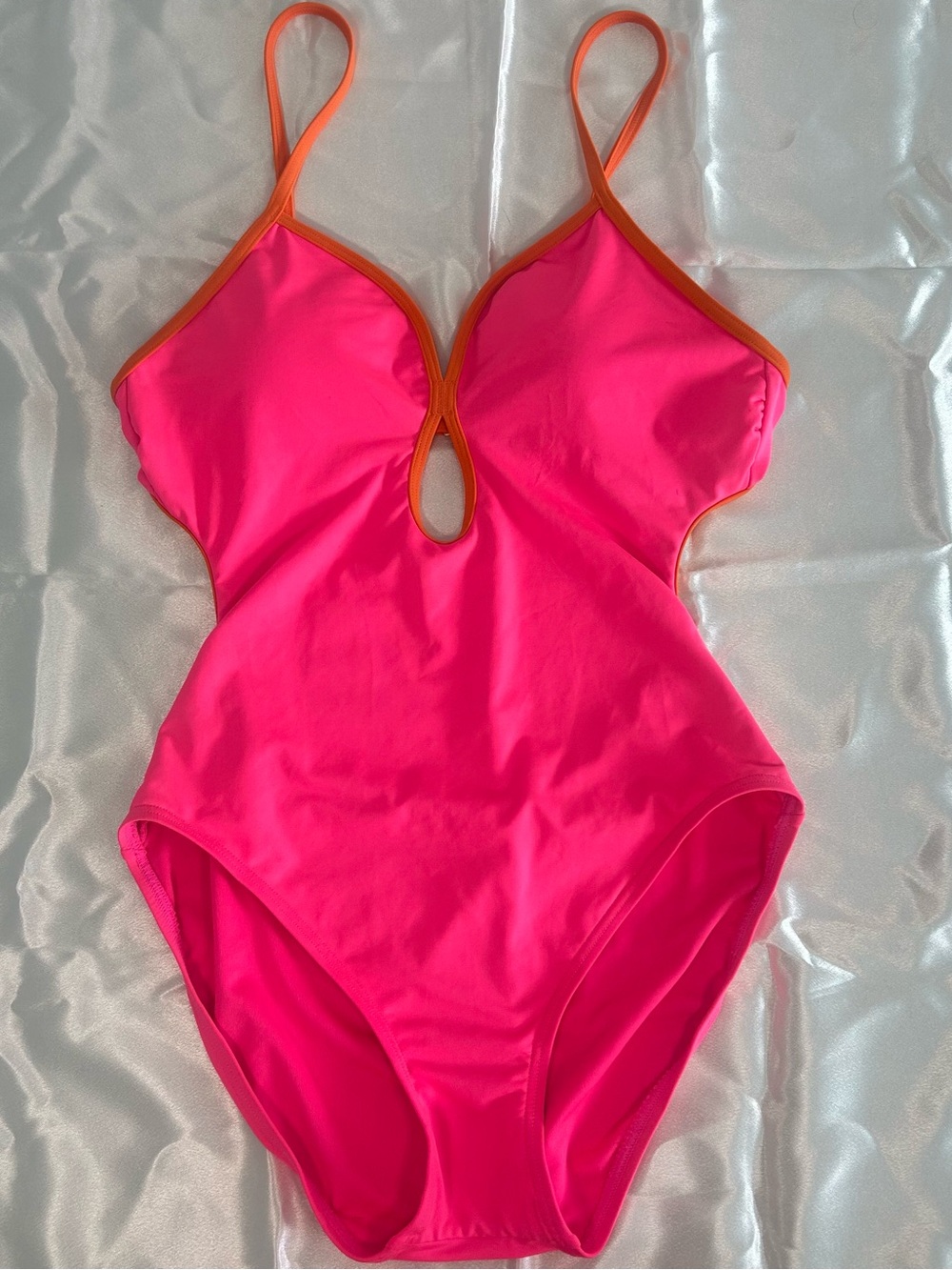kate spade Hot Pink One-Piece Swimsuit with Orange Trim